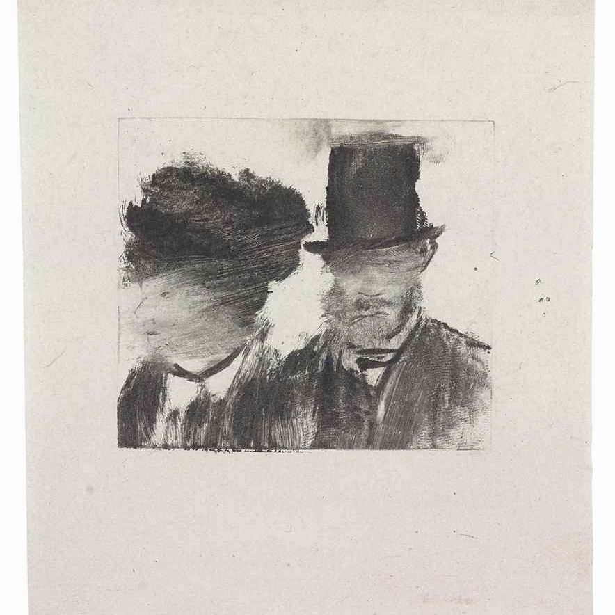 Edgar Degas — Головы женщины и мужчины (Янис, 235; Адемар и Кашен, 47)