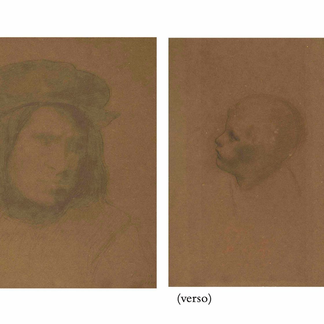Edgar Degas — Этюд Маркантонио Франсиабиджо "Портрет молодого человека" (справа налево); этюд Леонара де Винчи "Свадьба роше" (справа налево)