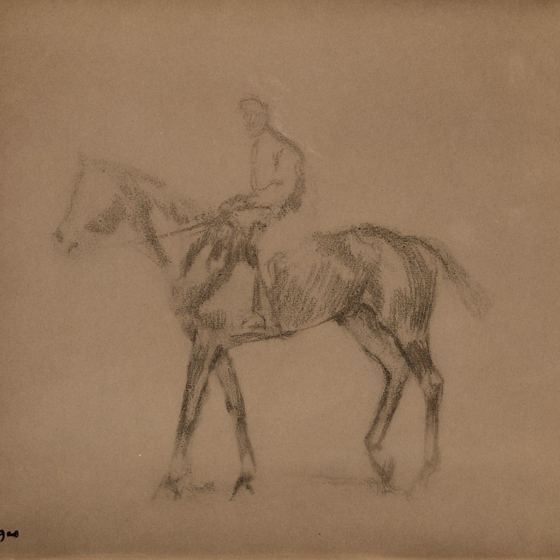 Edgar Degas — Жокей на коне, изображение 1
