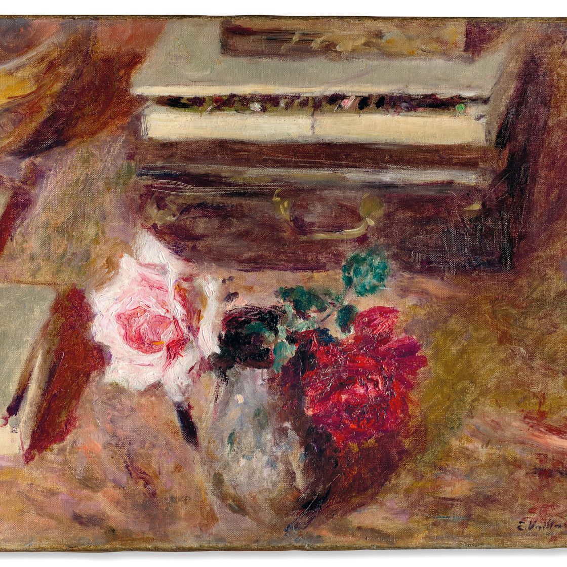 Edouard Vuillard — Две розы и бой пастели, изображение 1