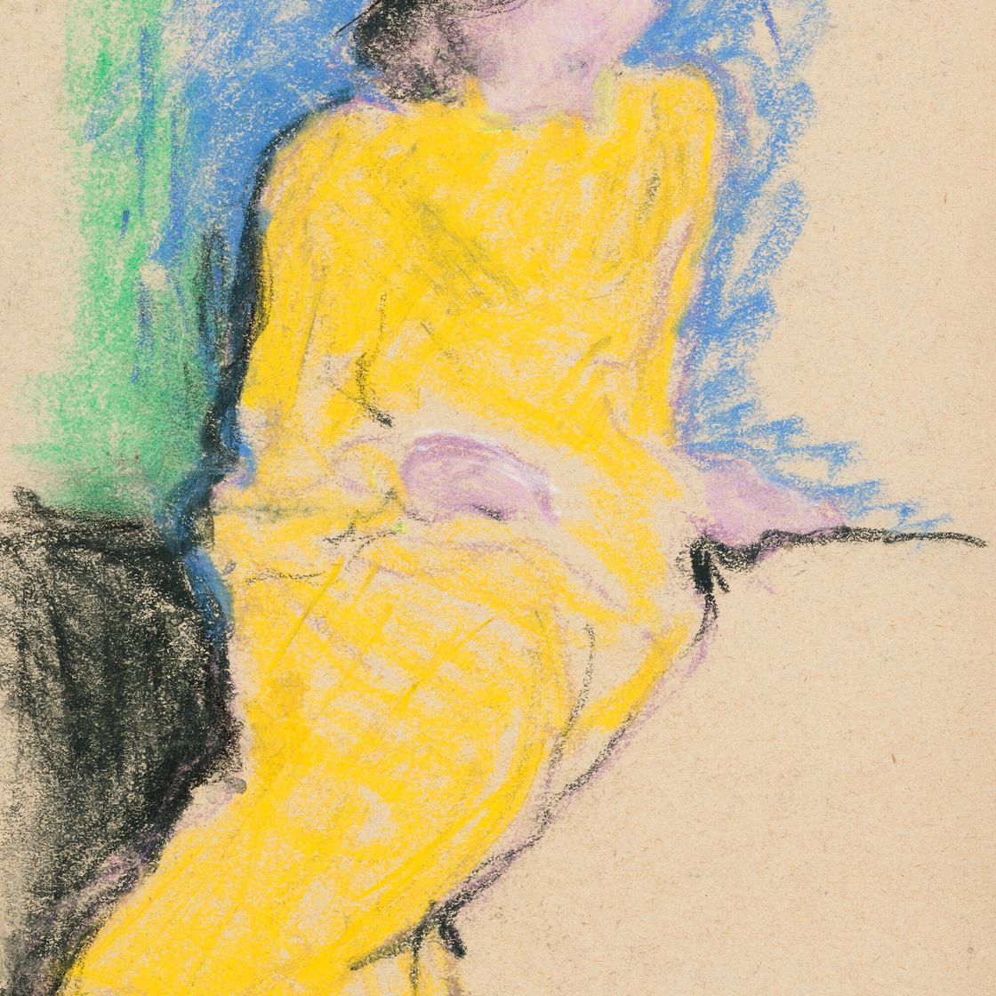 Edouard Vuillard — Женская поза в желтом халате, изображение 1