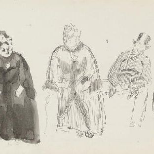 Edouard Vuillard — Четыре персонажа вместе (спереди); Два персонажа (сзади)