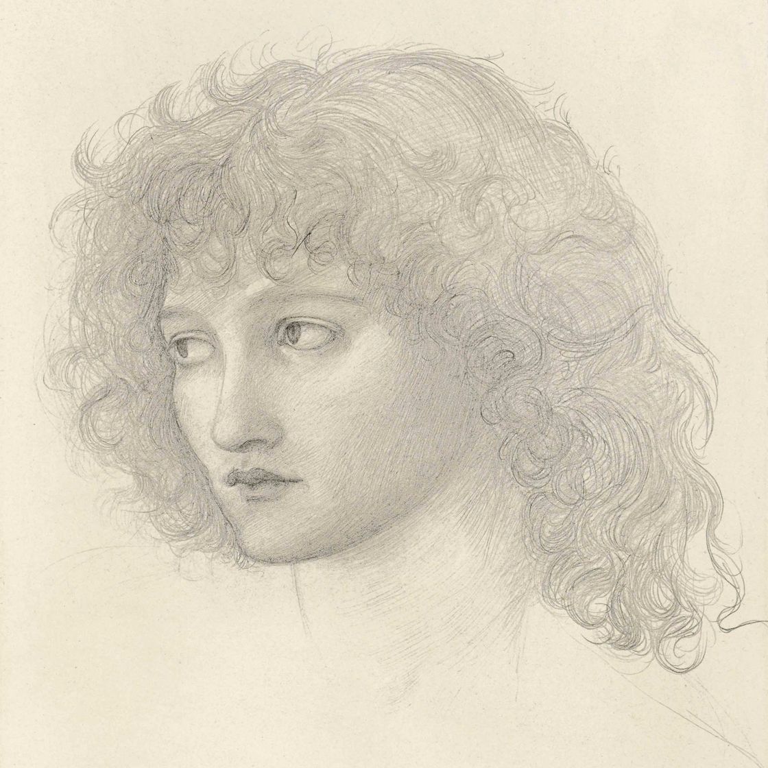 Edward Burne-Jones — Этюд для головы Ангела в "Песне любви"