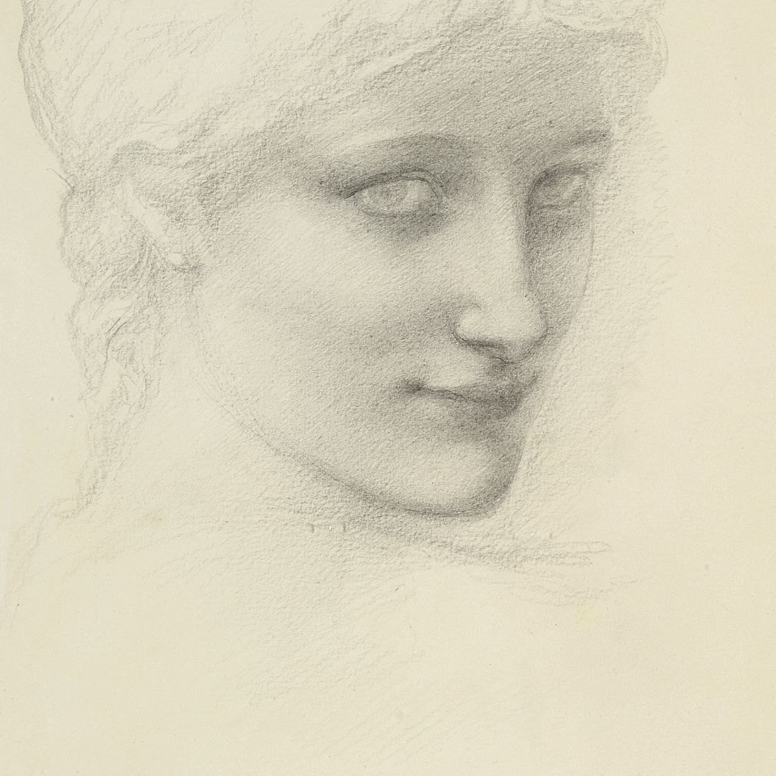 Edward Burne-Jones — Этюд для головы русалки в "Морских глубинах"