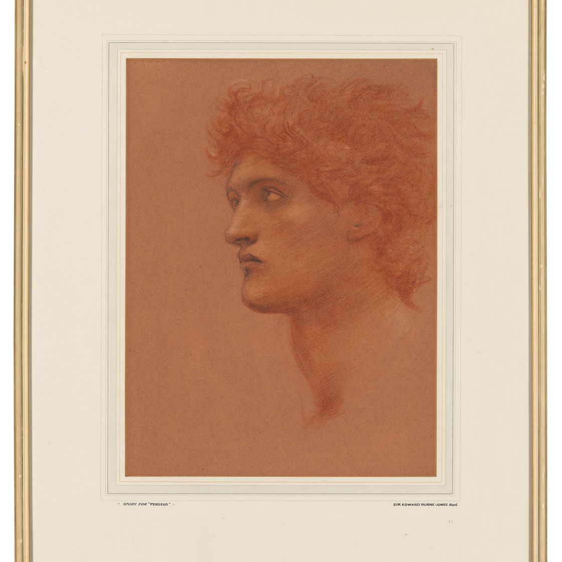 Edward Burne-Jones — Исследование мужской головы в профиль для Персея в фильме "Зов Персея", изображение 2