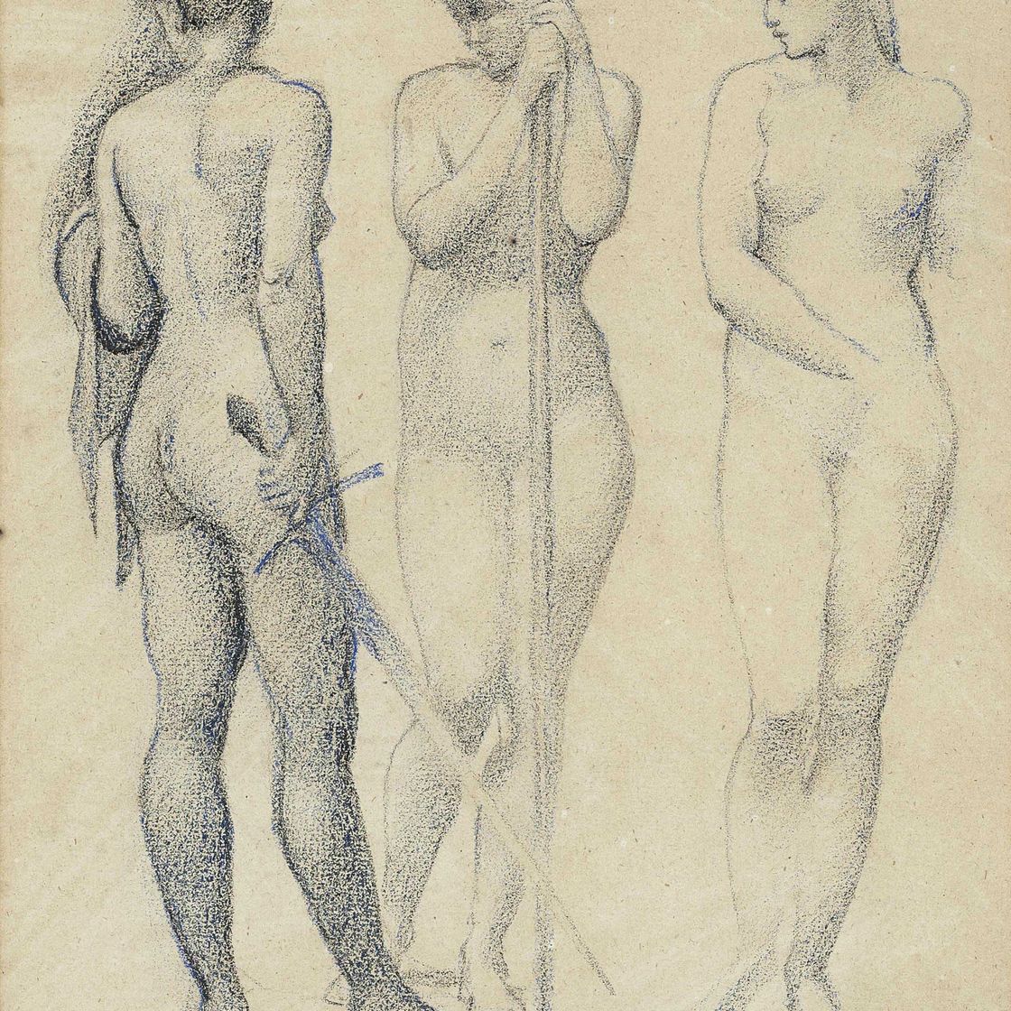 Edward Burne-Jones — Этюд из трех обнаженных женщин для фильма "Артур в Авалоне"
