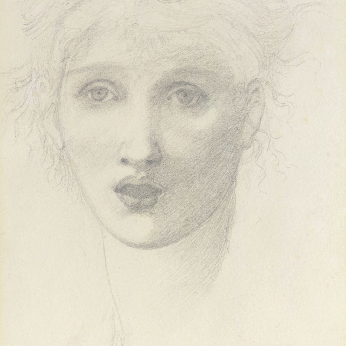 Edward Burne-Jones — Этюд женской головы, поющей