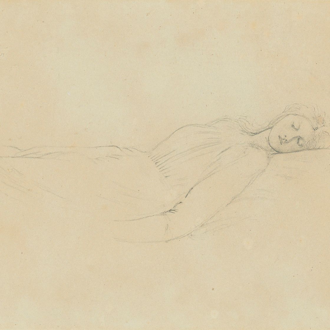 Edward Burne-Jones — Этюд о спящей красавице из "Легенды о шиповнике: Розовая беседка"