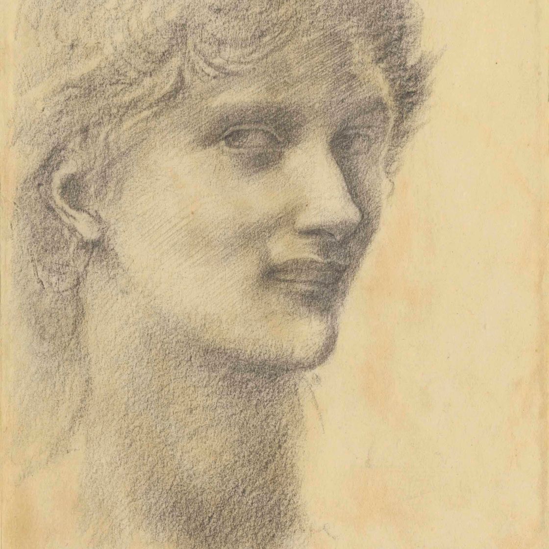 Edward Burne-Jones — ИССЛЕДОВАНИЕ ГОЛОВЫ МОЛОДОЙ ЖЕНЩИНЫ