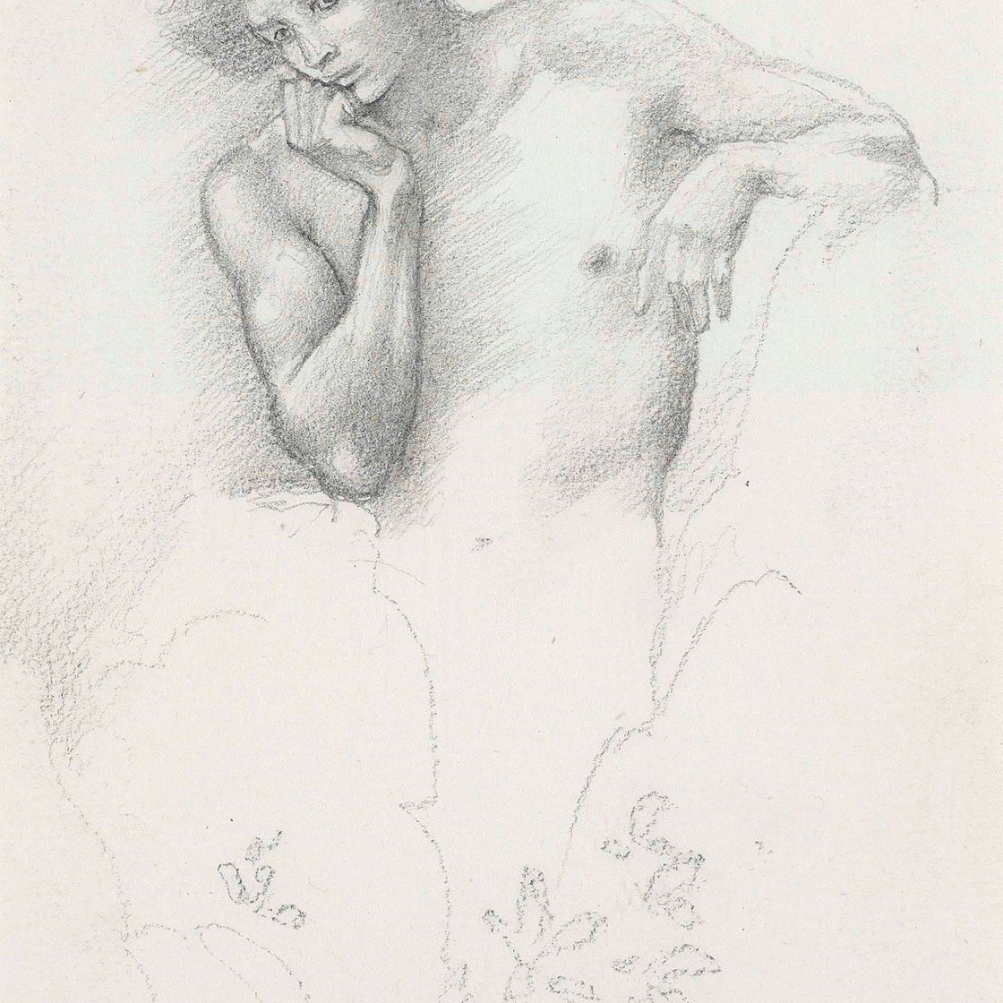Edward Burne-Jones — Этюд горной феи для "Артура в Авалоне"