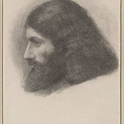 Edward Burne-Jones — Рабочий кабинет армянского монаха, слева в профиль