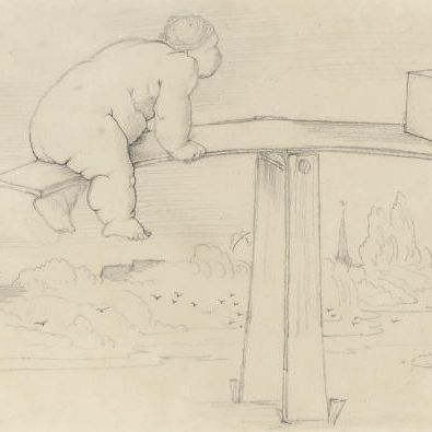 Edward Burne-Jones — Крупный ребенок на качелях
