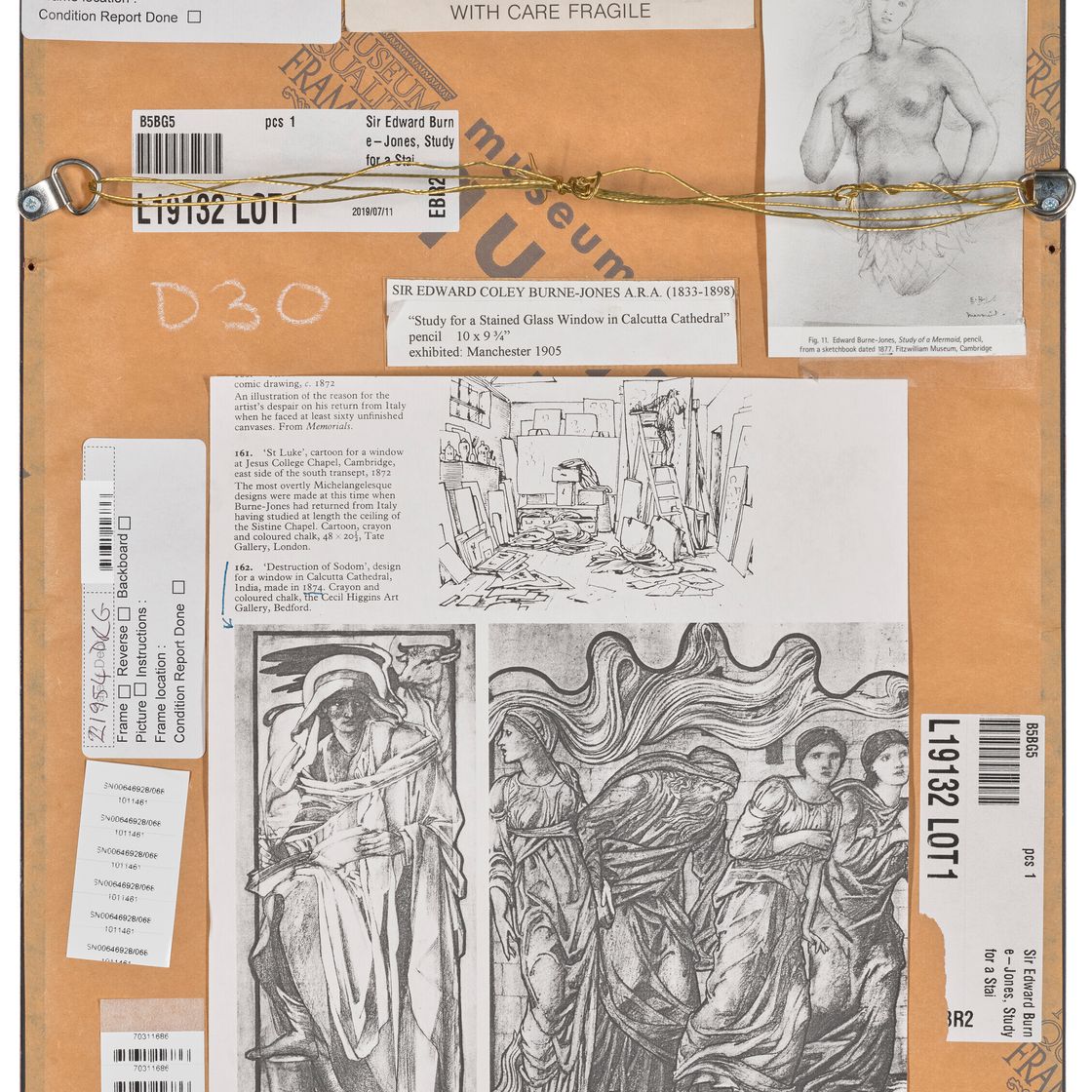 Edward Burne-Jones — Правосудие, этюд для витража в Калькуттском соборе, изображение 3