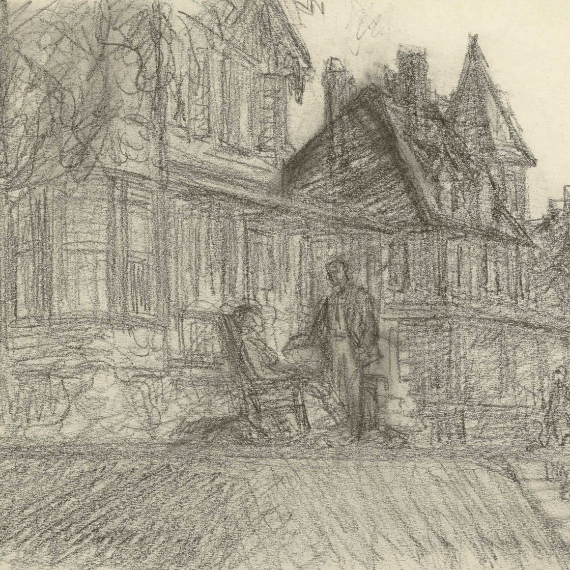 Edward Hopper — Рисунок к картине "Летние сумерки"