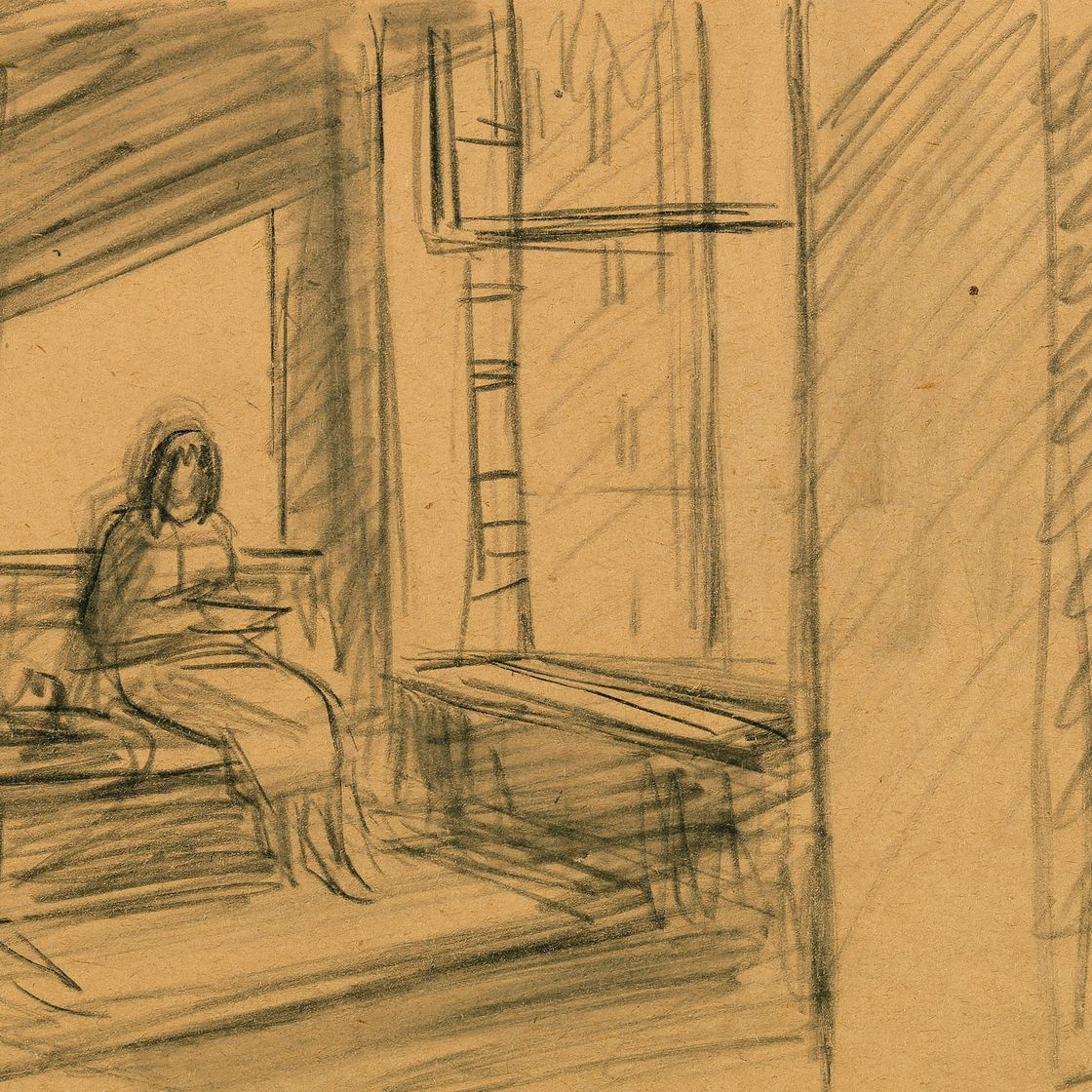 Edward Hopper — Интерьер (этюд для "Отеля у железной дороги")