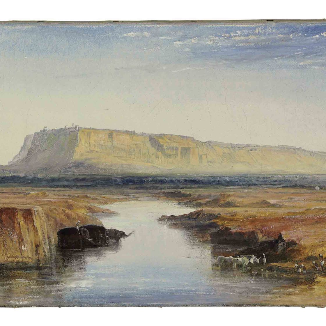 Edward Lear — Вид на Гвалиор, Индия, 1880 год