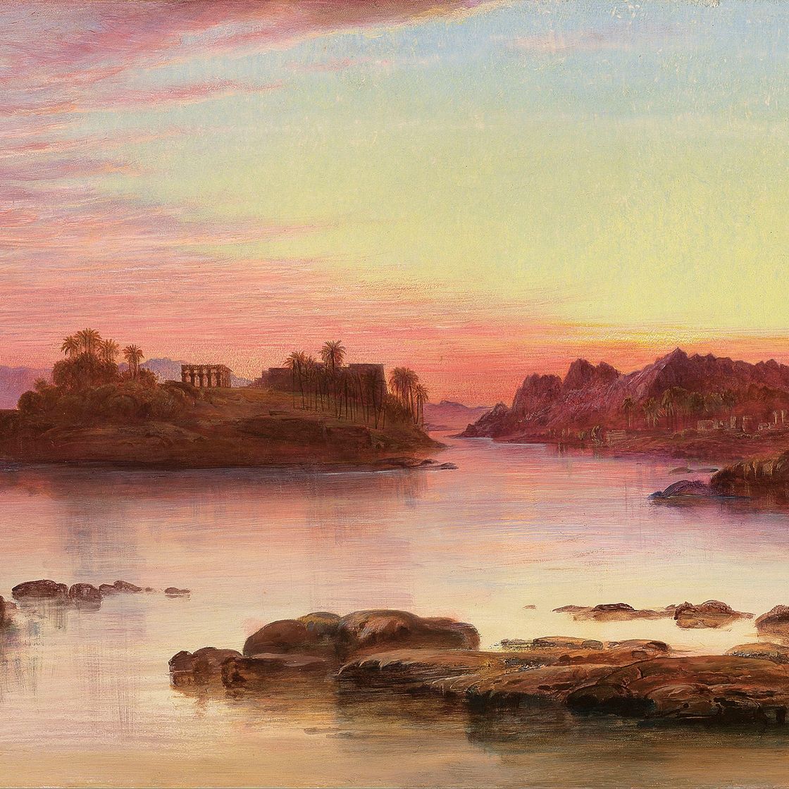 Edward Lear — Храм Исиды в Филе, вид с севера
