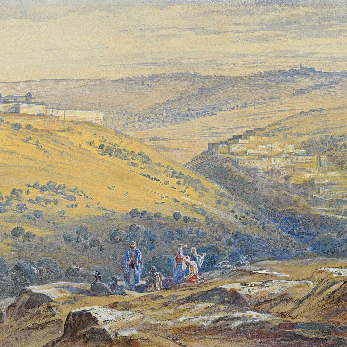 Edward Lear — Иерусалим; вид с юга на купол скалы
