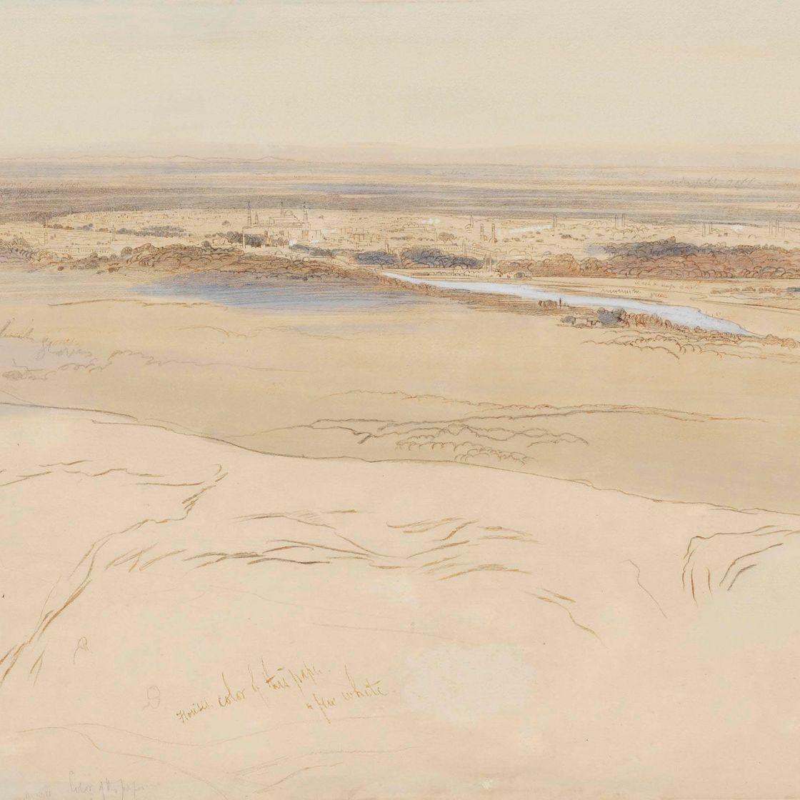 Edward Lear — Обширный вид на Дамаск