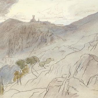 Edward Lear — Вид на Турбию, Франция