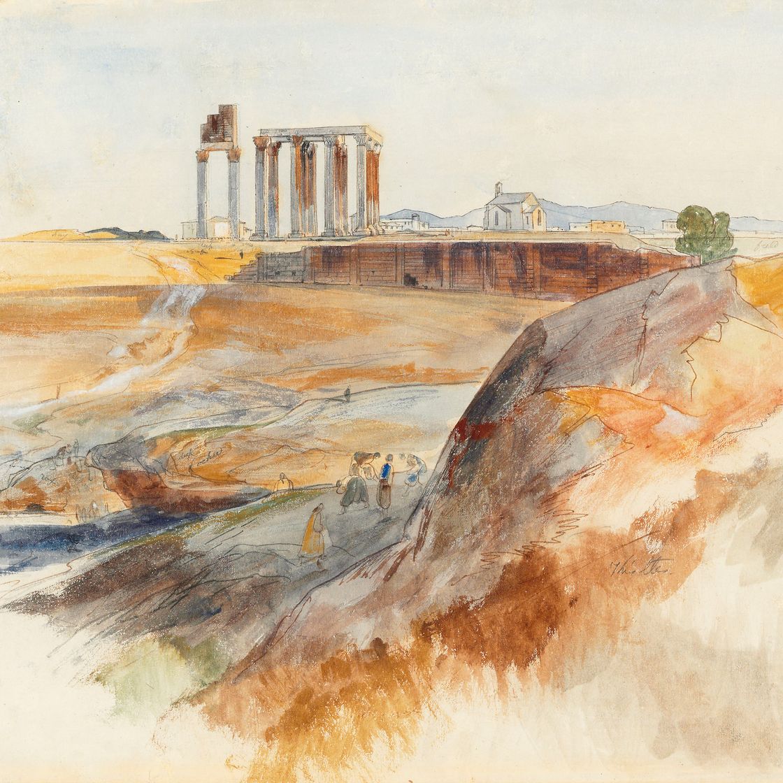 Edward Lear — Храм Зевса Олимпийского, Афины