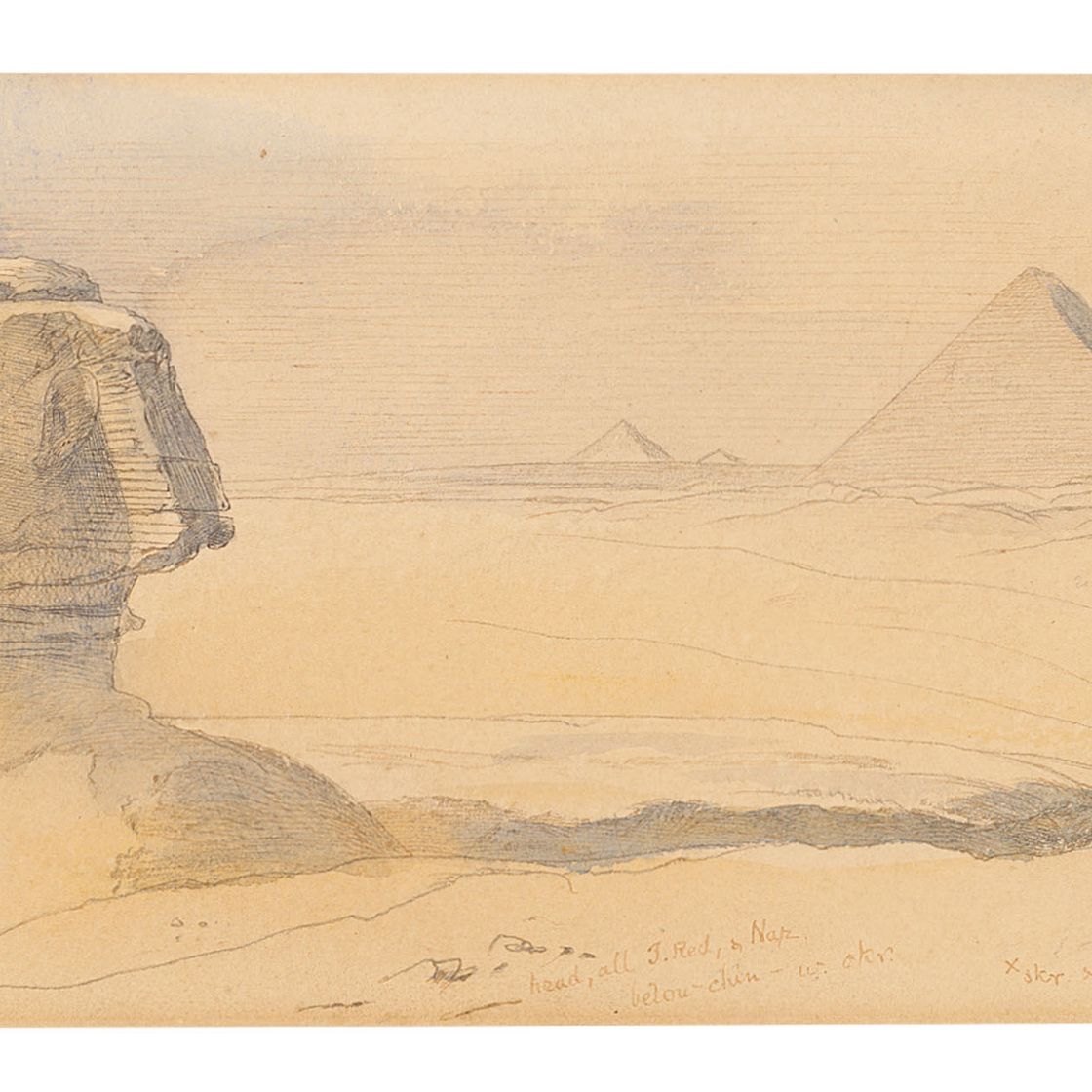 Edward Lear — Великий сфинкс Хефрена в Гизе, Египет