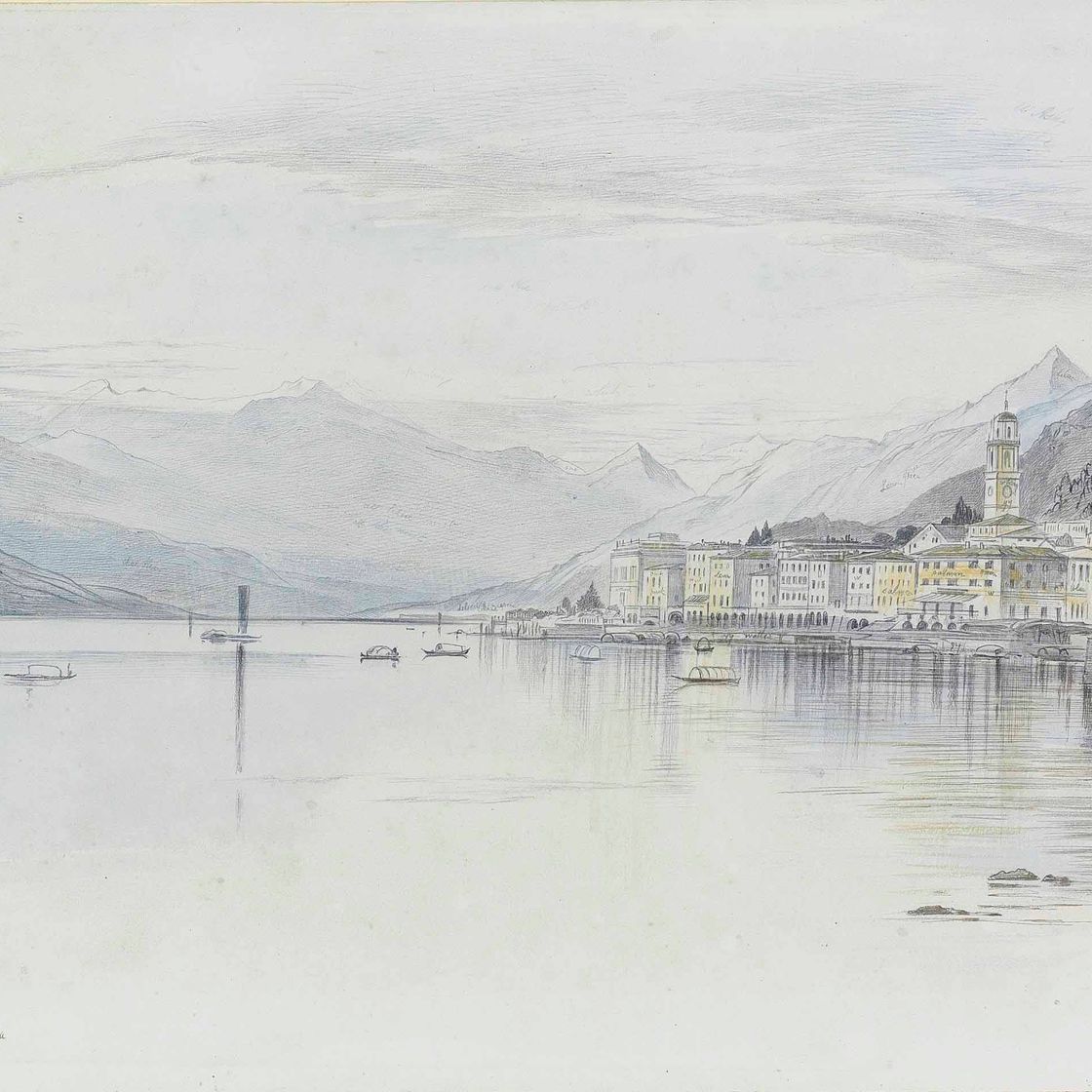 Edward Lear — Вид на Белладжио, озеро Комо, Ломбардия, Италия