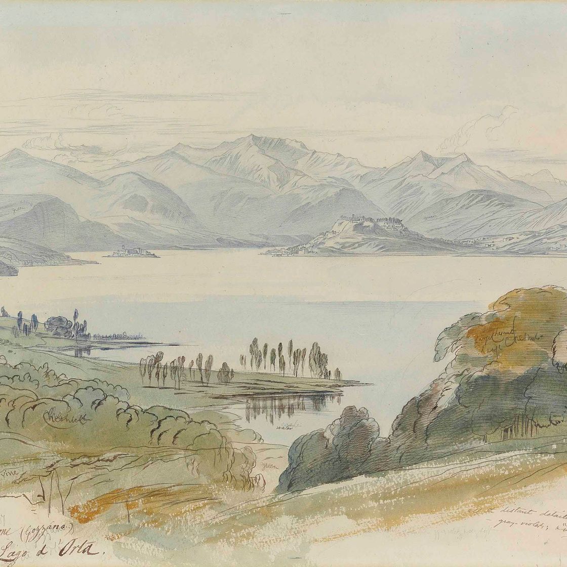 Edward Lear — Вид на Буччоне, озеро д'Орта, Новара, Италия