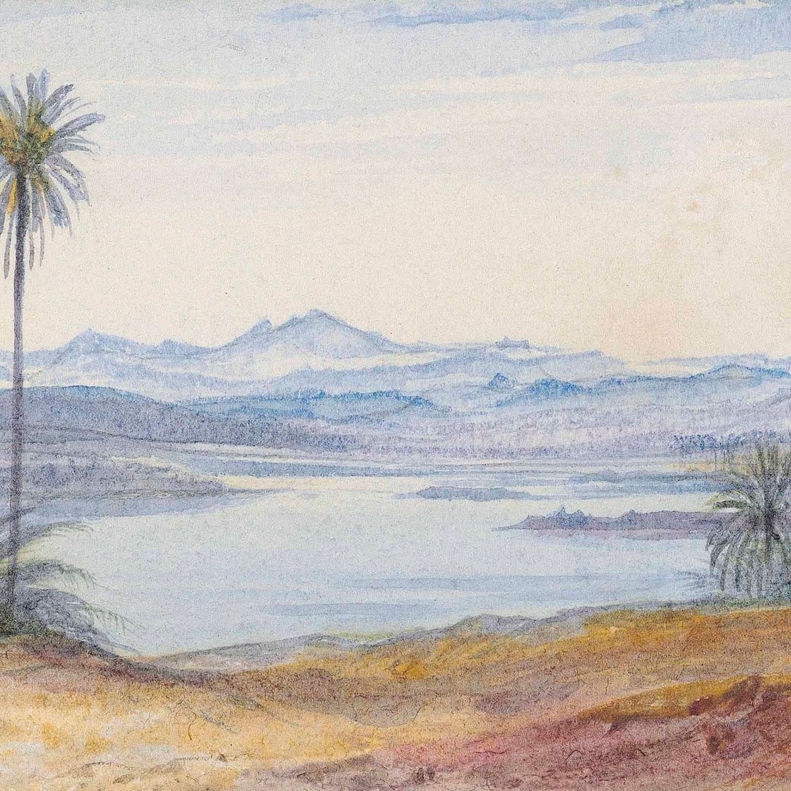 Edward Lear — Вид из Дабода на юг, Египет