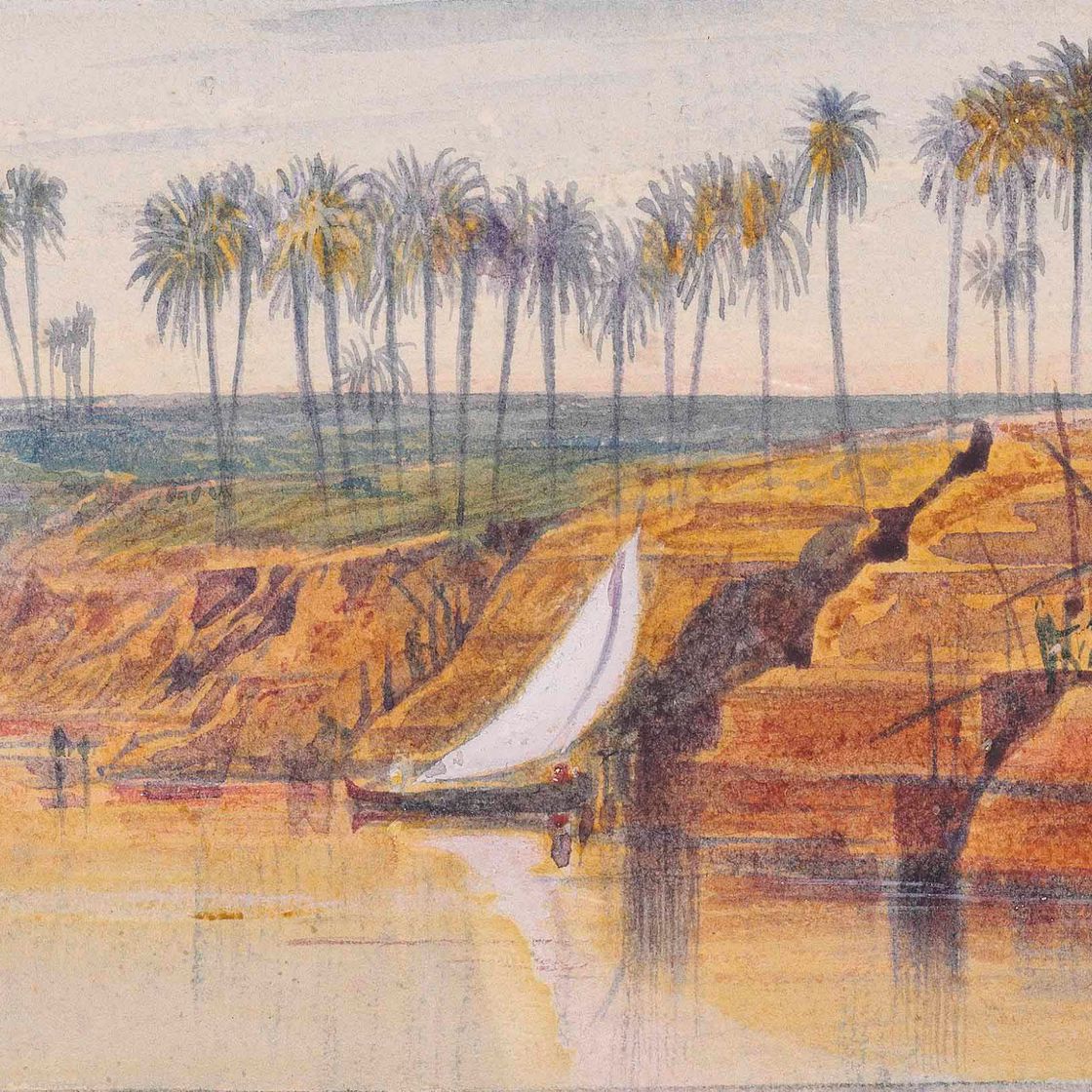 Edward Lear — Вид близ Генеха, Египет