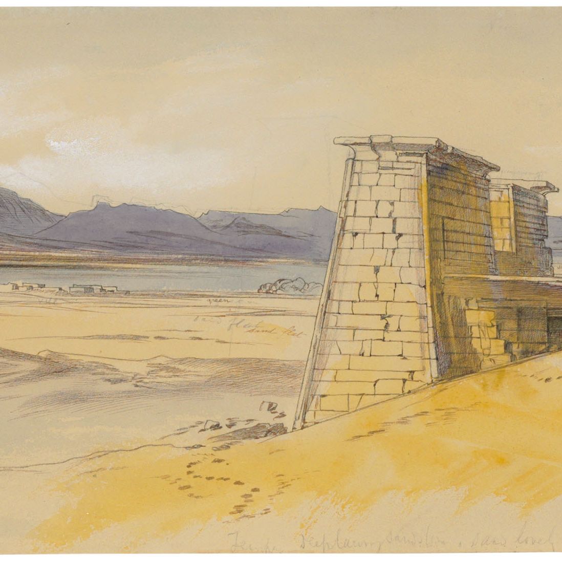 Edward Lear — Храм Рамзеса, Сабуа, Египет