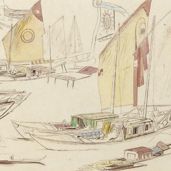 Edward Lear — Исследования парусных барж, Венеция