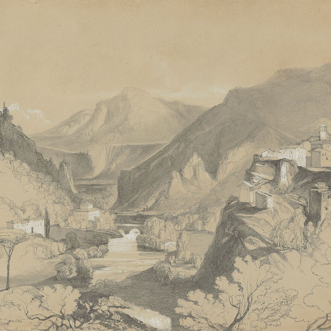 Edward Lear — Вид на долину реки Нера, недалеко от Рима