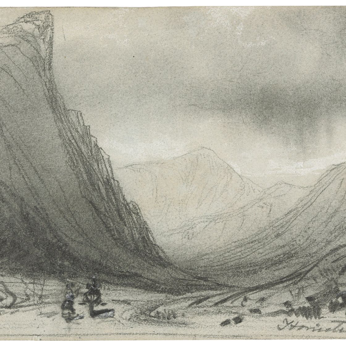 Edward Lear — Скала Хонистер, Озерный край, изображение 1