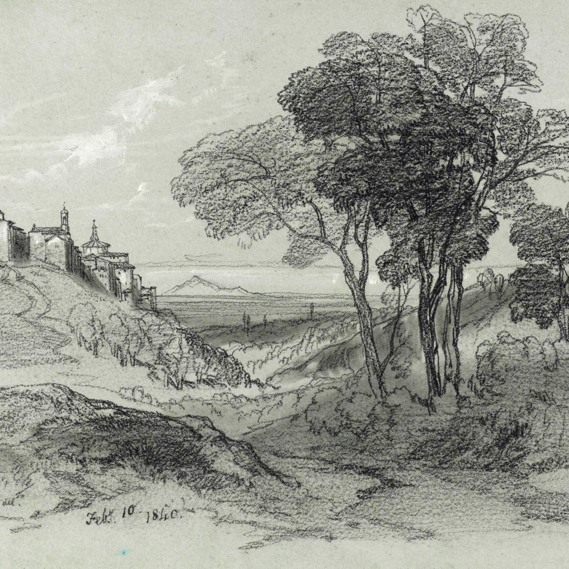 Edward Lear — Вид на Дзагароло, недалеко от Рима, Италия