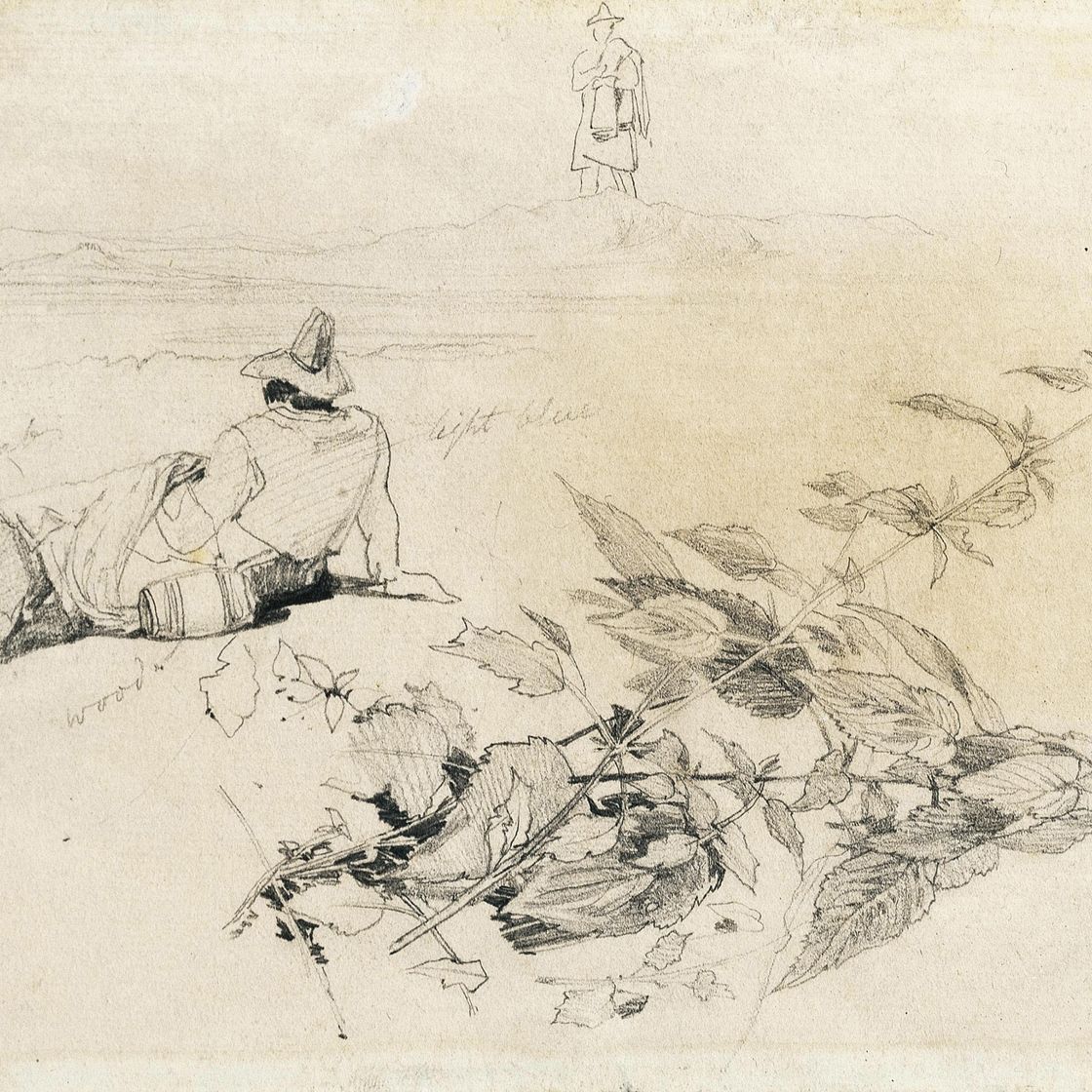 Edward Lear — Изучение фигур и листвы во Фраскати