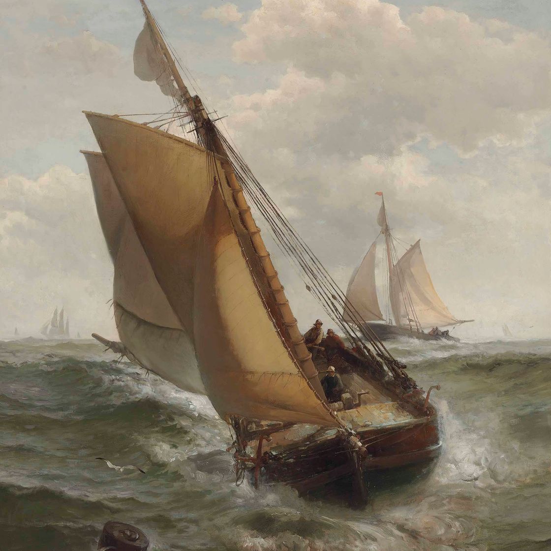 Edward Moran — Рыбацкая лодка в проливе Ла-Манш