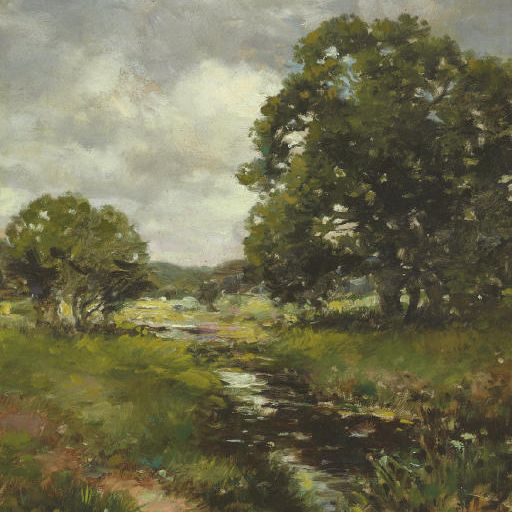 Edward Moran — Пейзаж с ручьем