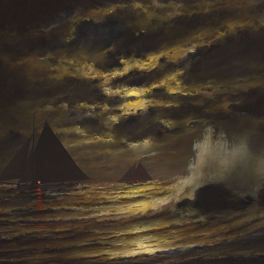 Edward Moran — Катание на лодках в Чесапикском заливе при лунном свете