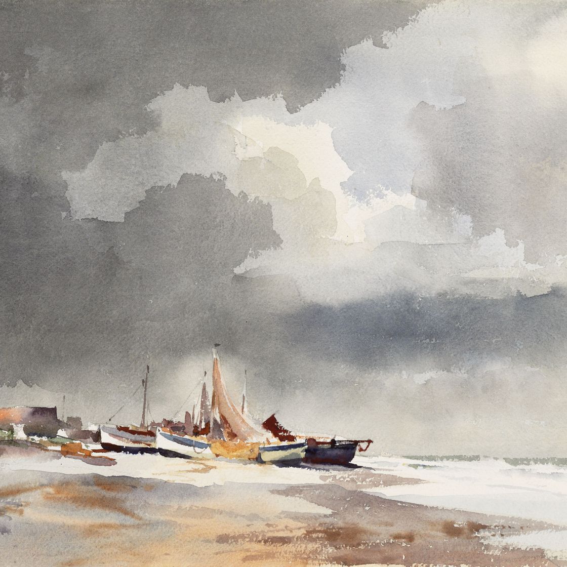 Edward Seago — Прибрежные рыбацкие лодки, Саффолк