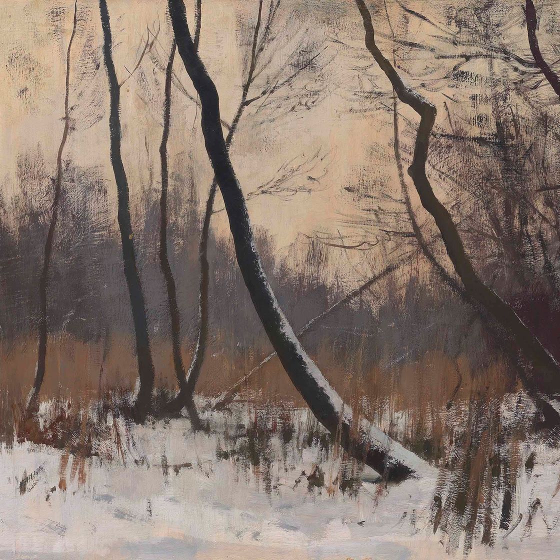 Edward Seago — Заросли тростника, зима
