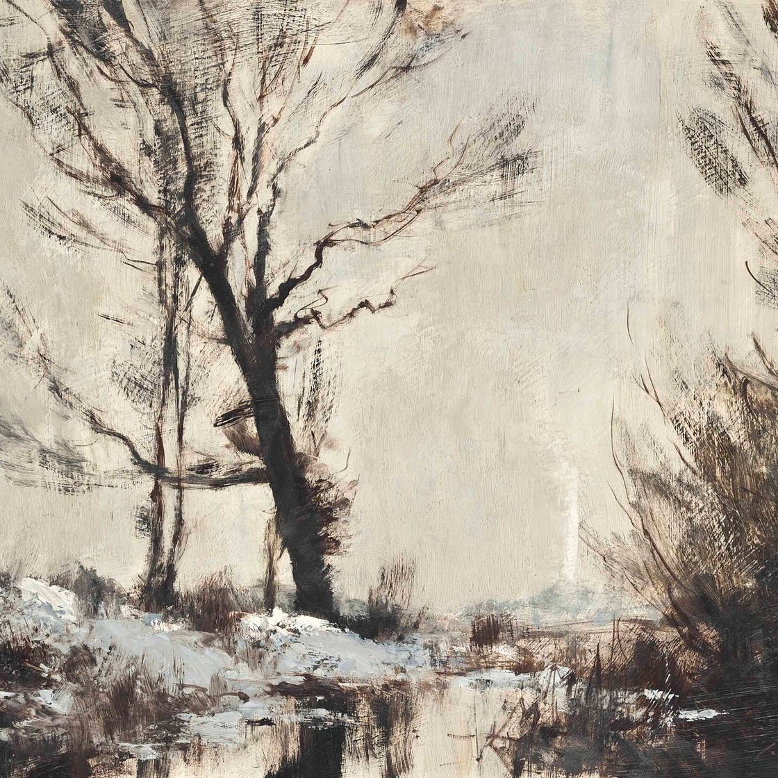 Edward Seago — Рядом с Торфяным болотом, зимой