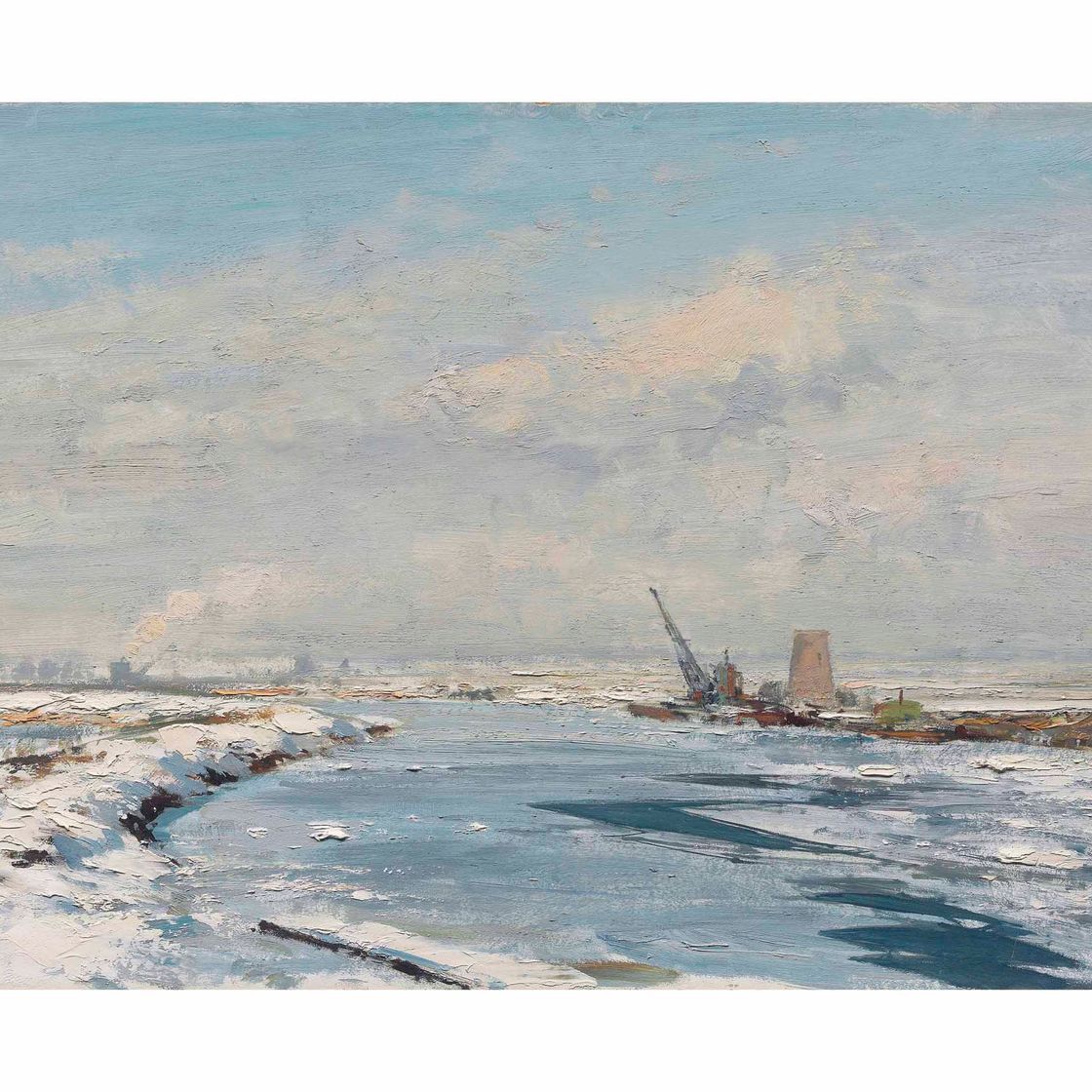 Edward Seago — Снег и лед, аббатство Святого Бенета, Норфолк