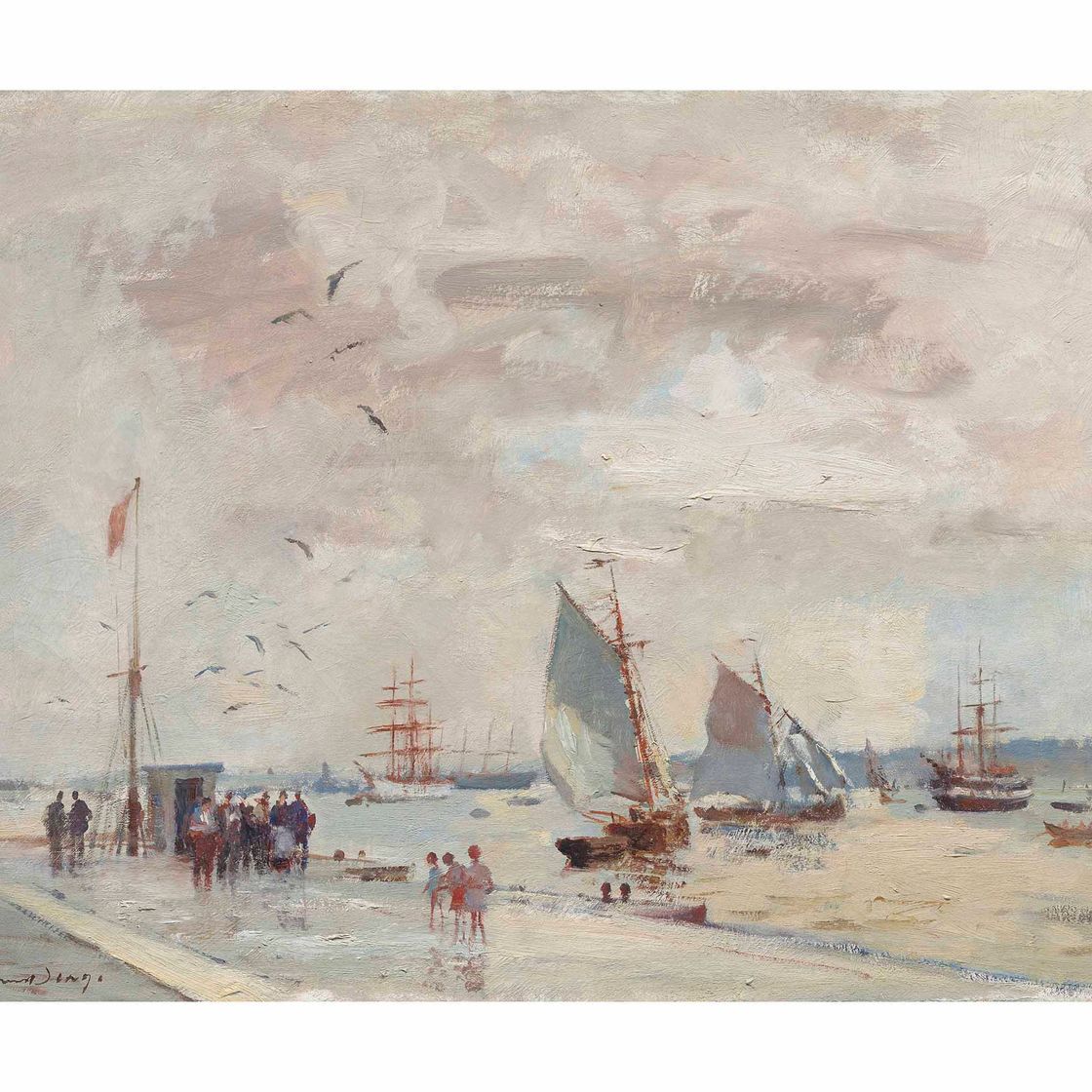 Edward Seago — Ветреный день, Лиссабонская гавань