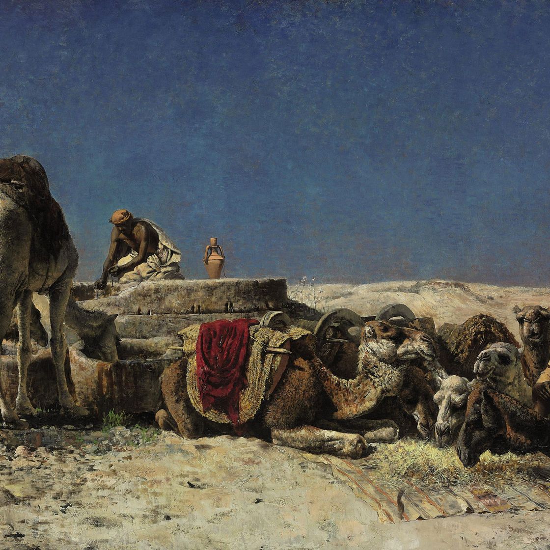 Edwin Lord Weeks — Верблюды у водоема