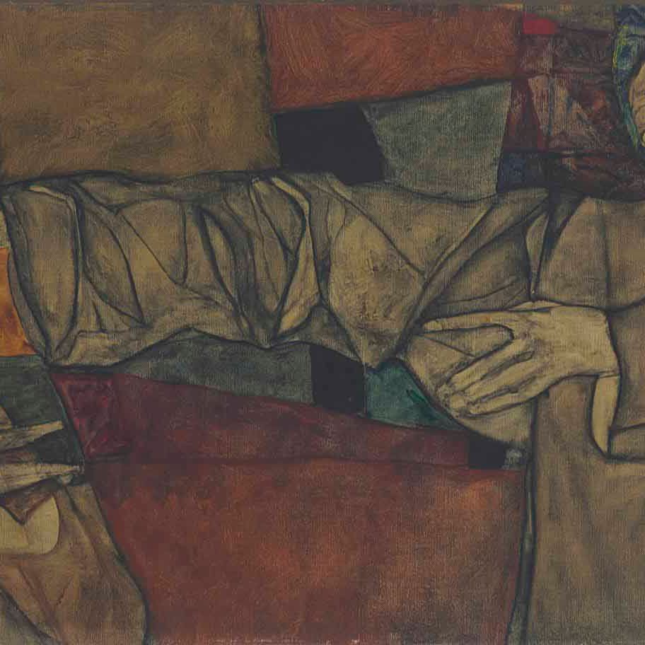 Egon Schiele — Модель Selbstbildnis mit (фрагмент)