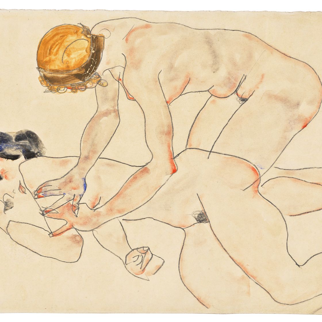 Egon Schiele — Цвей , подруга и сын (Die Freundinnen ), изображение 4