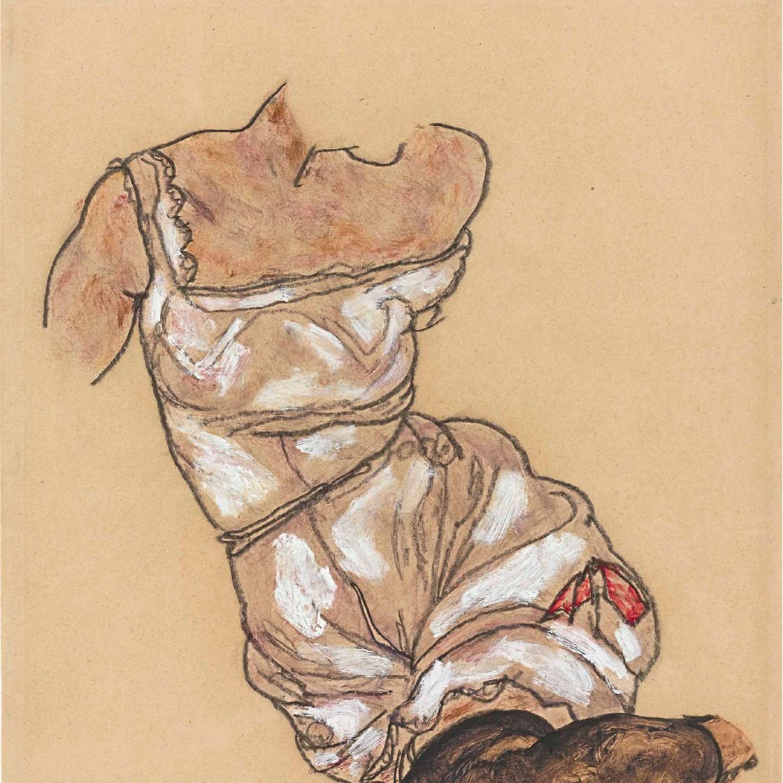 Egon Schiele — Торс Вайблихера в Унтервеше и шварцен-Струмпфене