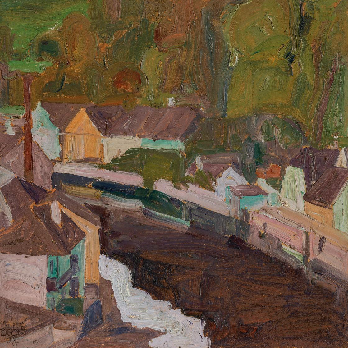 Egon Schiele — Дорф-ам-Флюсс II, изображение 1