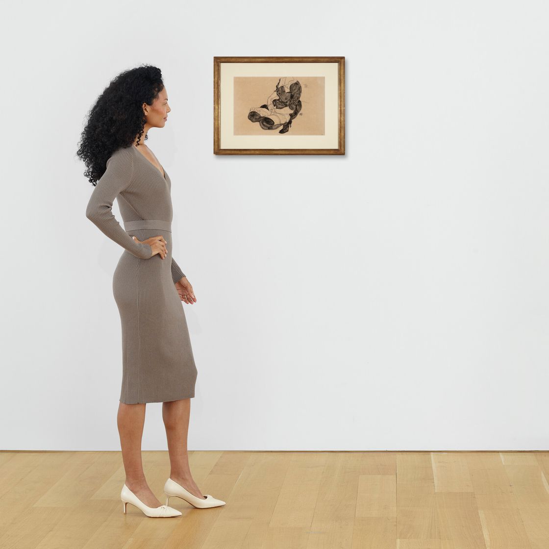 Egon Schiele — Туловище хоккеиста вайблихера (прямая сторона); нижняя часть туловища Вайблихера (обратная сторона), изображение 4